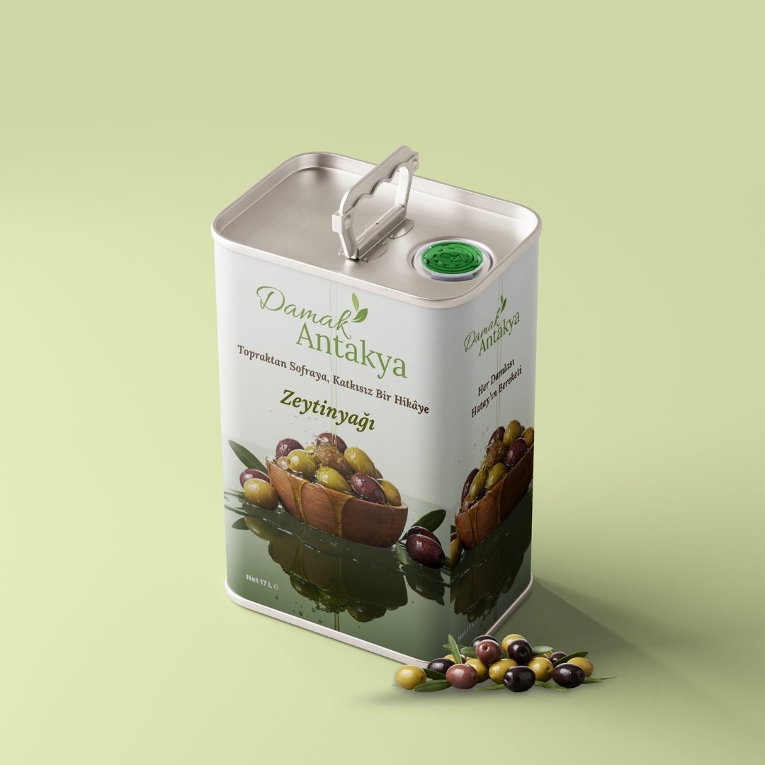 17 Lt Natürel Sızma Zeytinyağı - Kışlık Teneke, Ekonomik Boy, Düşük Asit - DAMAK ANTAKYA