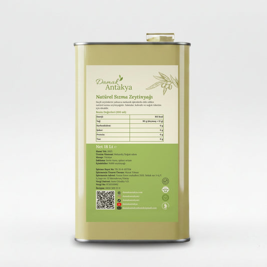 Soğuk Sıkım Sızma Zeytinyağı 18 Lt - DAMAK ANTAKYA