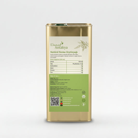 Soğuk Sıkım Sızma Zeytinyağı 5 Lt - DAMAK ANTAKYA