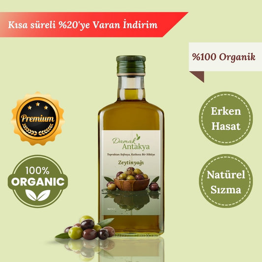 1 Lt Natürel Sızma Zeytinyağı - Düşük Asit - DAMAK ANTAKYA