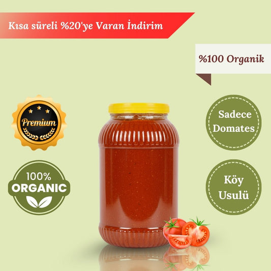 5 KG Ev Yapımı Domates Salçası - Organik Domates ile Üretilmiş Salça - DAMAK ANTAKYA