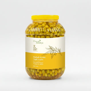 Halhalı Grüne Oliven, geknackt (5-Liter-Kanister) – Traditionelle neue Ernte