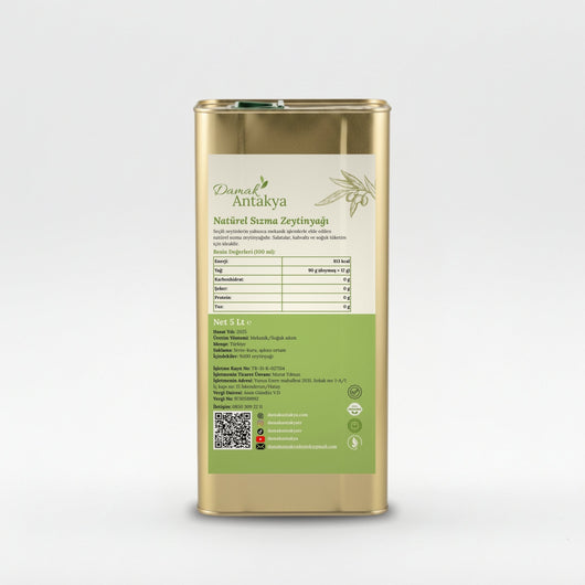 Soğuk Sıkım Sızma Zeytinyağı 5 Lt - DAMAK ANTAKYA